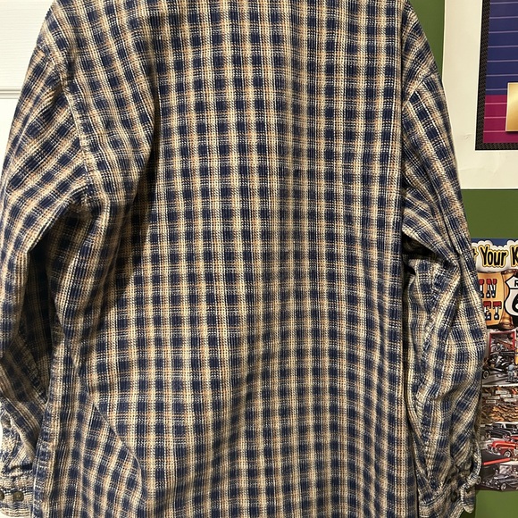 Woolrich Blue and Tan Plaid Casual Shirt - Picture 2 of 4